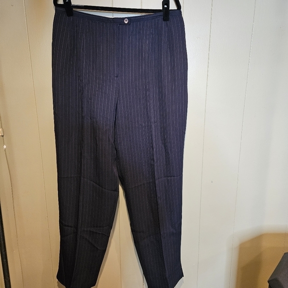 Harve Benard Pants - Harvey Benard Collection Plus-Size 16 Navy Blue Pinstripe Pants, Office, Formal